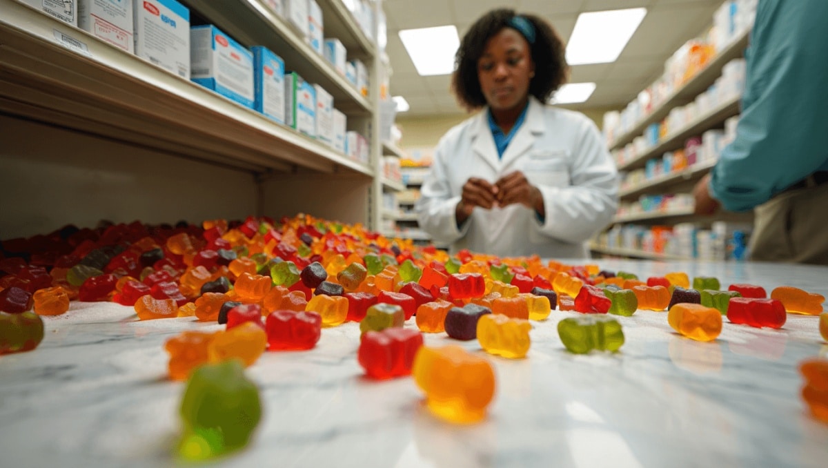 Geschmolzene Gummibärchen von der Versandapotheke
